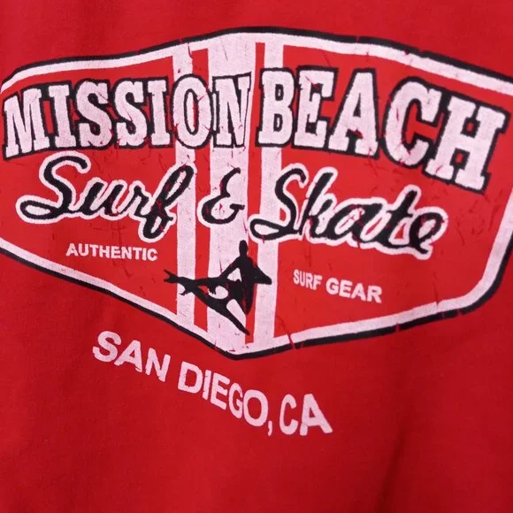 Retro Pacific & Co Surf Shop Red Pullover Hoodie Unisex Large - Picture 12 of 14